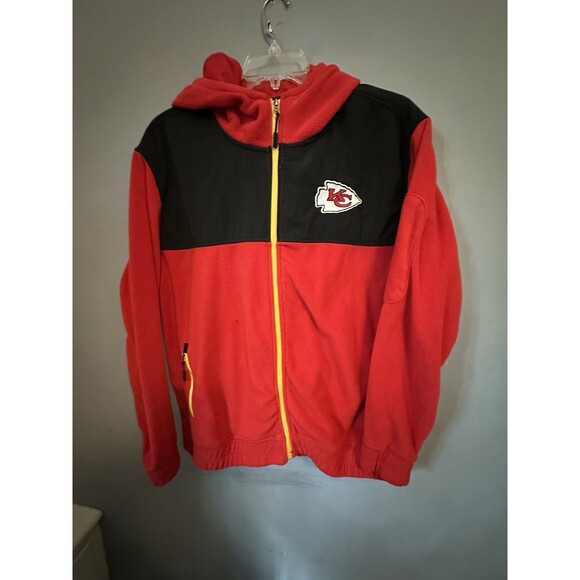 Team Apparel NFL Men's X-Large Red KC Chiefs Full Zip Fleece Hoodie - Picture 1 of 7